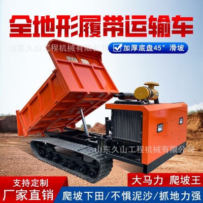爬山虎運輸車爬坡小型履帶工程全地形搬運車自卸吊機農用果園廠家